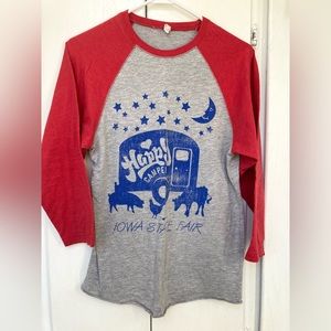 “Happy Camper” Iowa State Fair baseball T